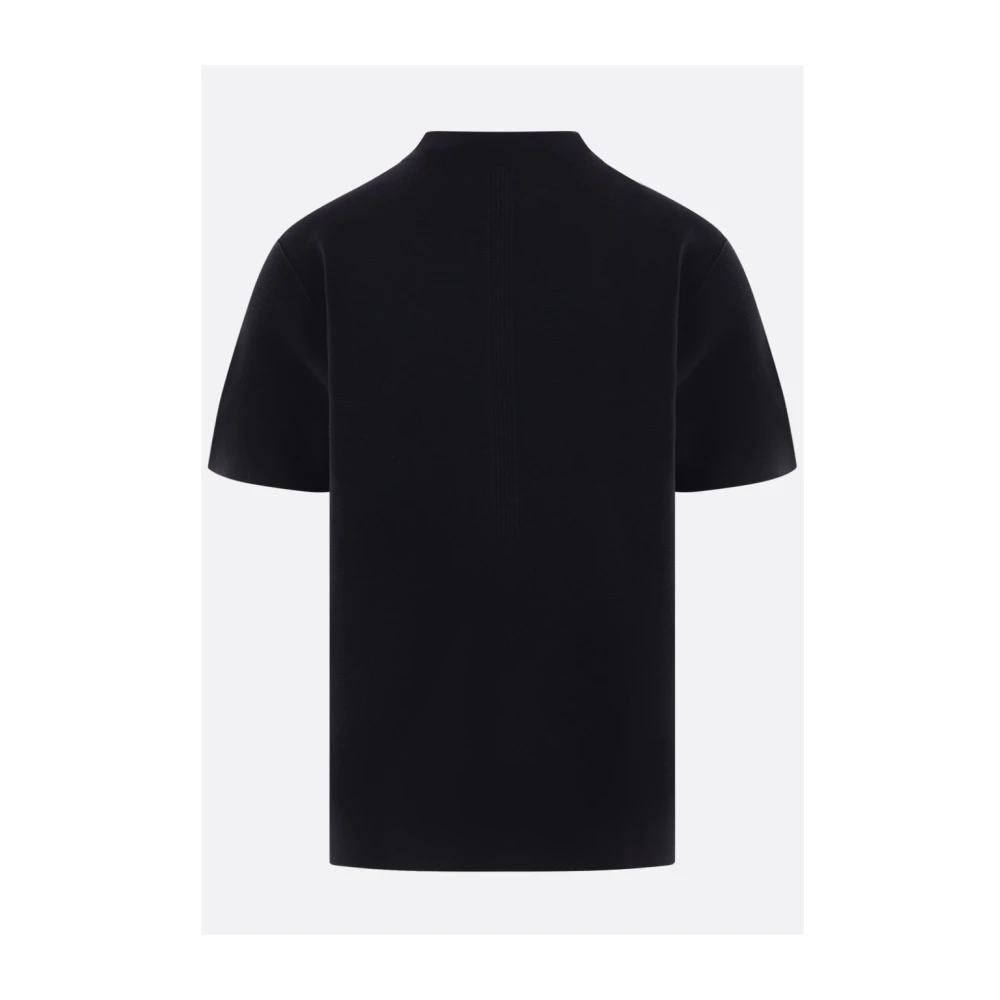Cfcl Zwarte T-shirt met textuur en hoge-lage zoom Black Heren