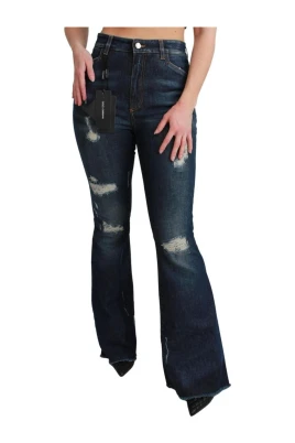 Retro Flared Blå Denim Jeans