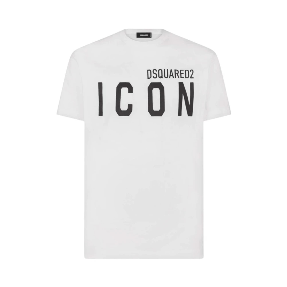 Dsquared2 Icon Logo T-shirt Ronde Hals Korte Mouw White Heren