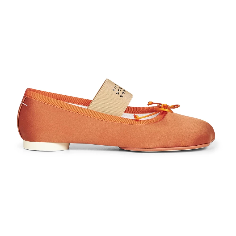 Mm6 Maison Margiela Women's Orange Flat Shoes - Ballerina Shoes - 3 Uk - Shoes