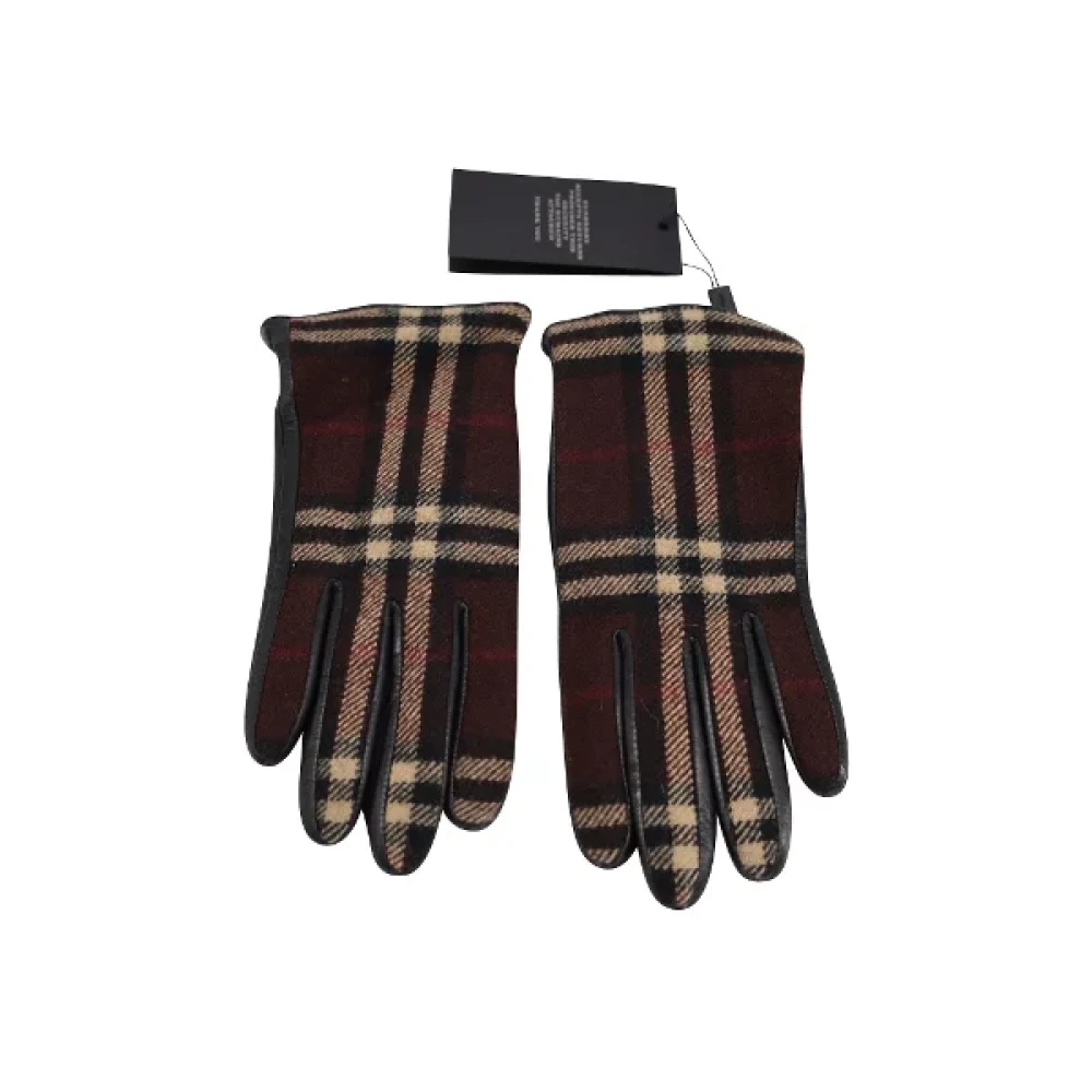 Burberry Vintage Pre-owned Wool gloves Brown Dames