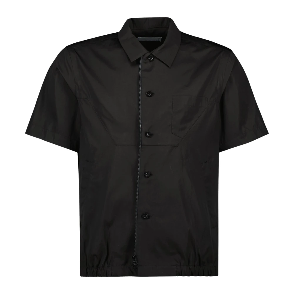 Sacai Zwarte Katoenen Overhemd Lente-Zomer 2025 Black Heren