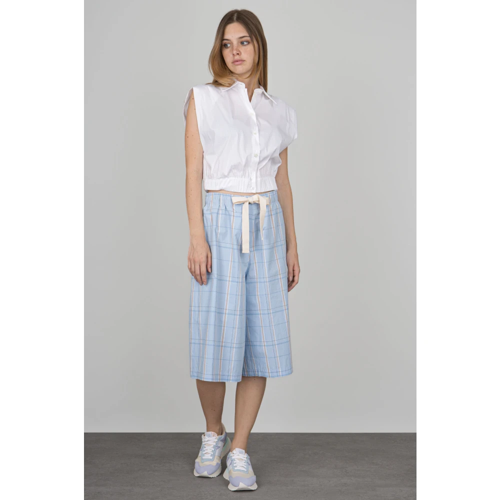 Semicouture Korte broek Blue Dames