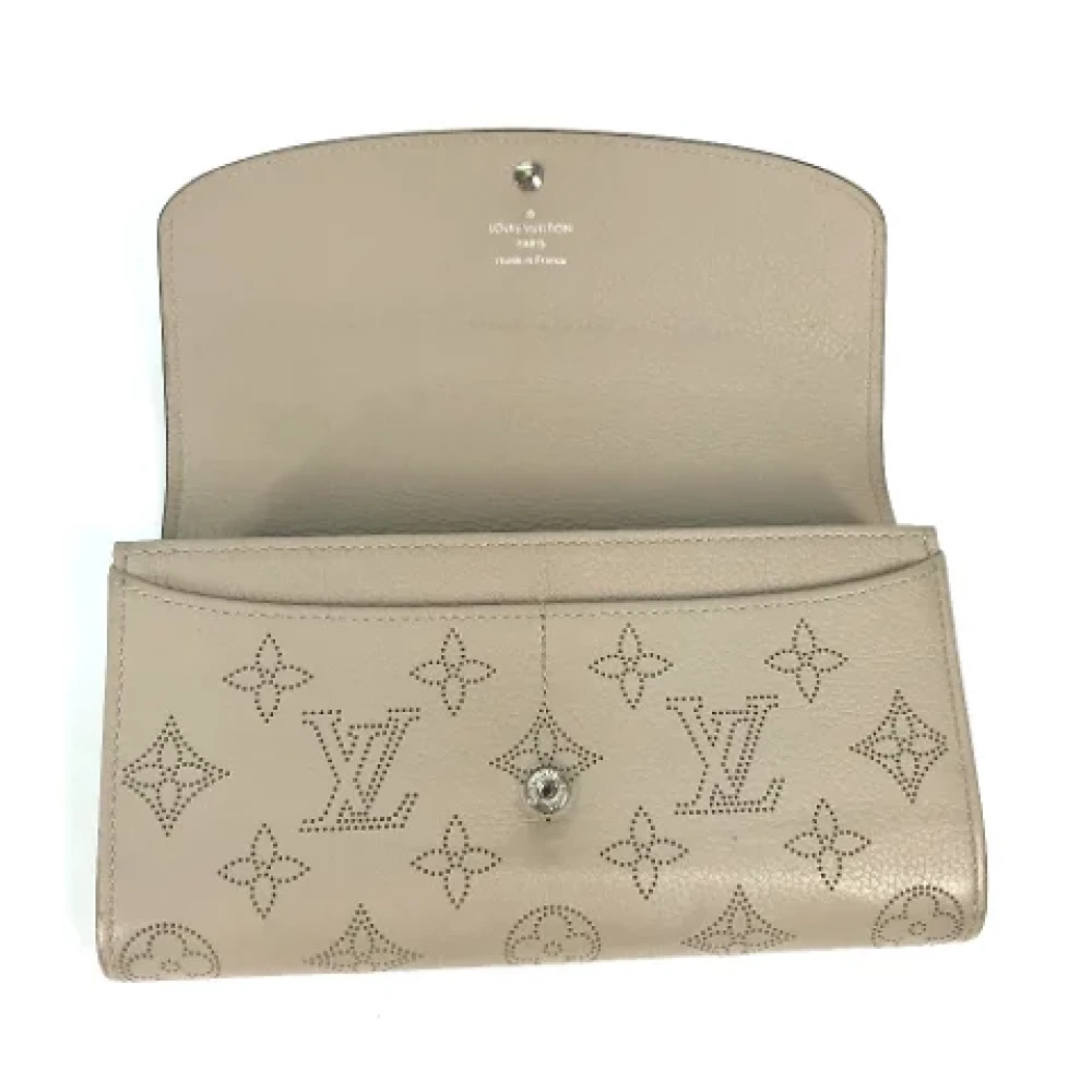 Louis Vuitton Vintage Pre-owned Leather wallets Beige Dames