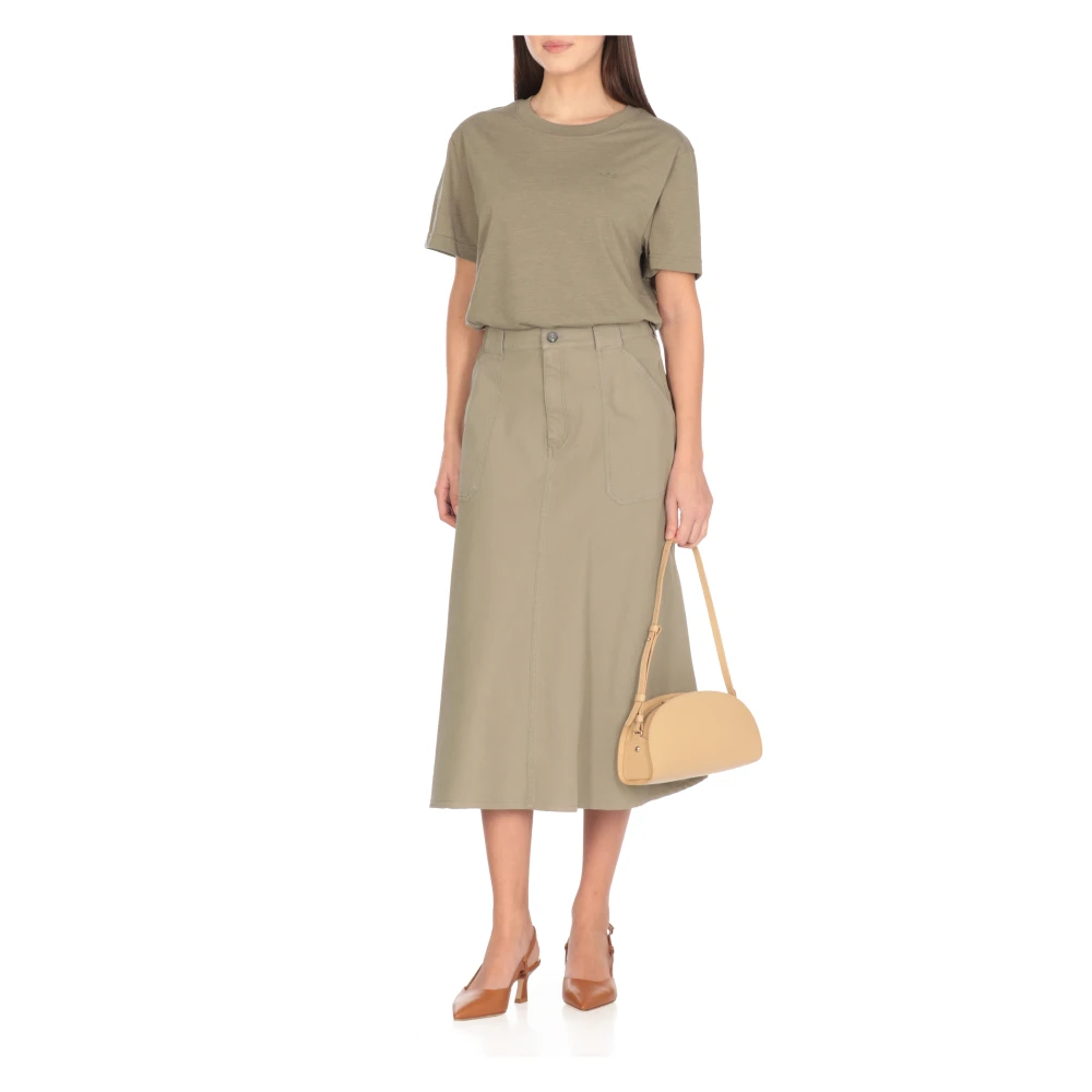 A.p.c. Beige Leren Schoudertas met Gouden Logo Beige Dames