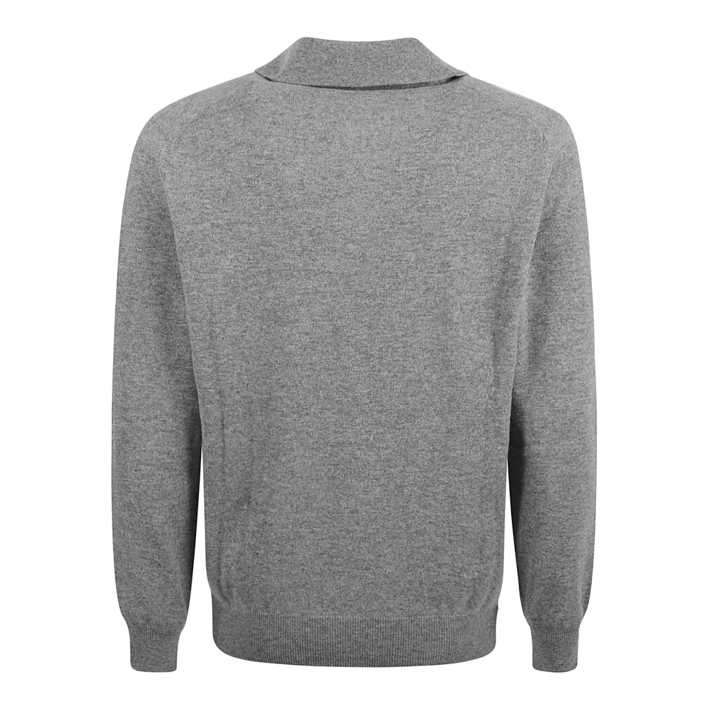 BRUNELLO CUCINELLI Grijze Sweater Polo Stijl Gray Heren