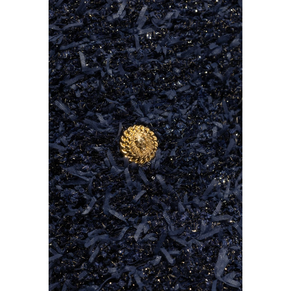 Balmain Tweed rok met lurex draad Blue Dames