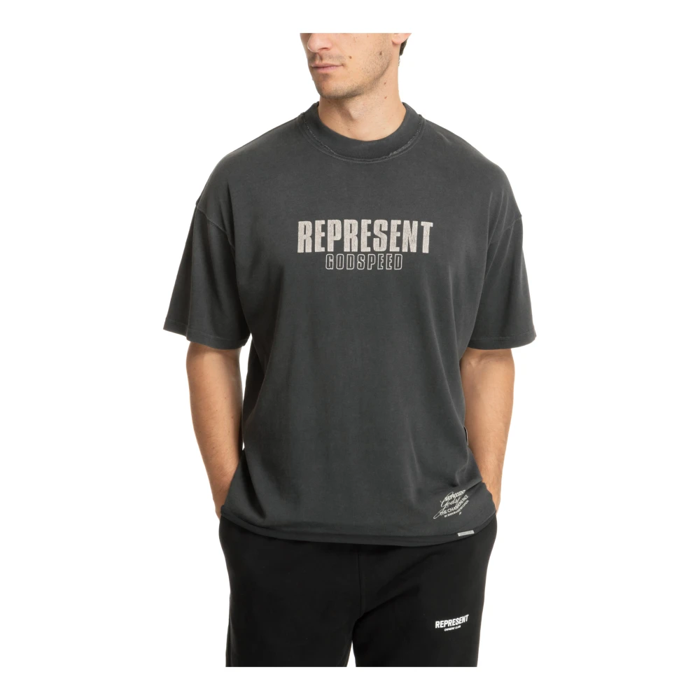 Represent T-shirt met patroonlogo Black Heren