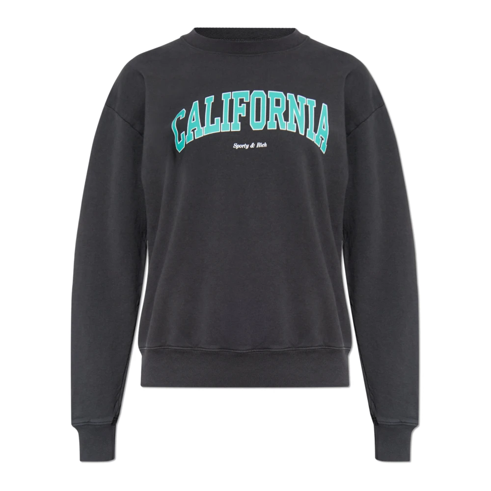 Sporty & Rich Sweatshirt uit de The Mountain collectie Black Unisex