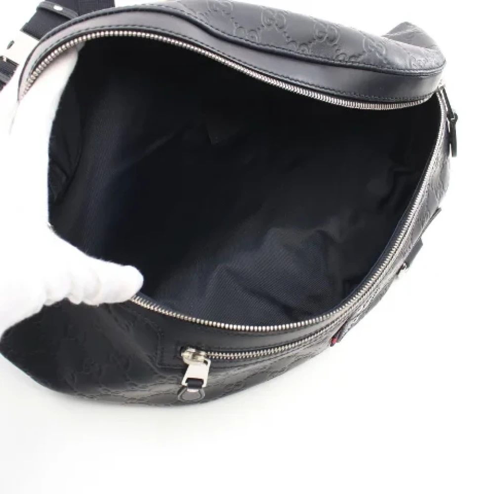 Gucci Vintage Pre-owned Leather gucci-bags Blue Dames