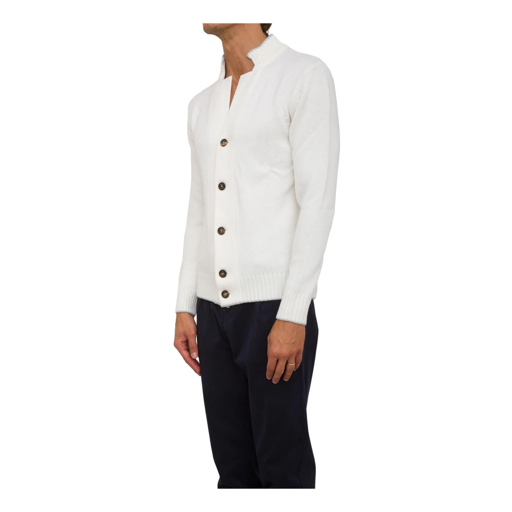 Eleventy Witte Cardigan Sweater White Heren