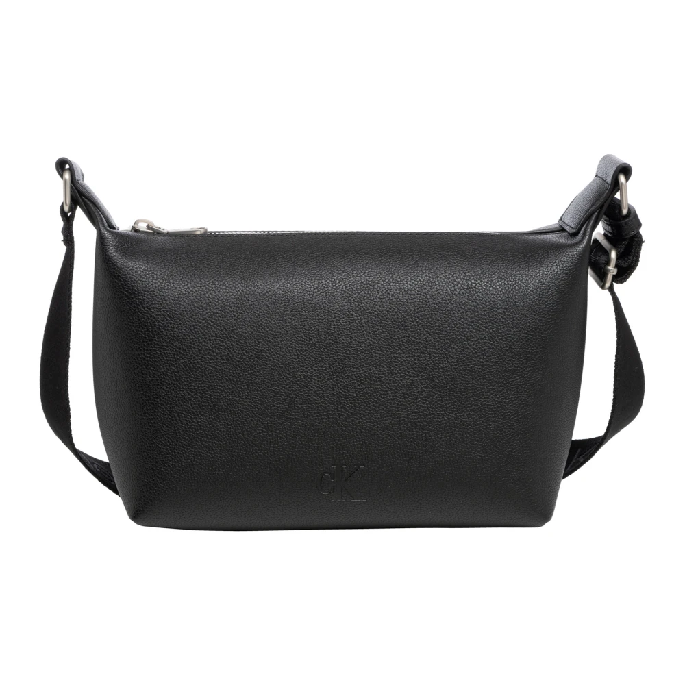 Calvin Klein Jeans Verstelbare Schouderband Schoudertas Effen Patroon Black Dames