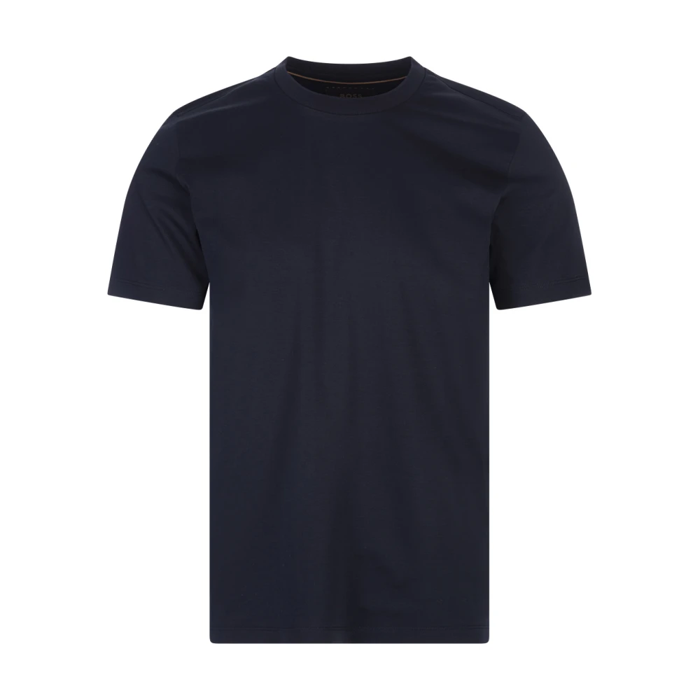 Hugo Boss Blauw T-shirt met gemerceriseerde afwerking Blue Heren