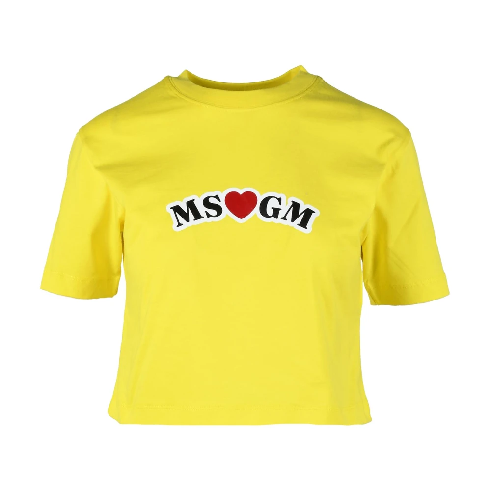 Msgm Gele T-shirt voor vrouwen Yellow Dames