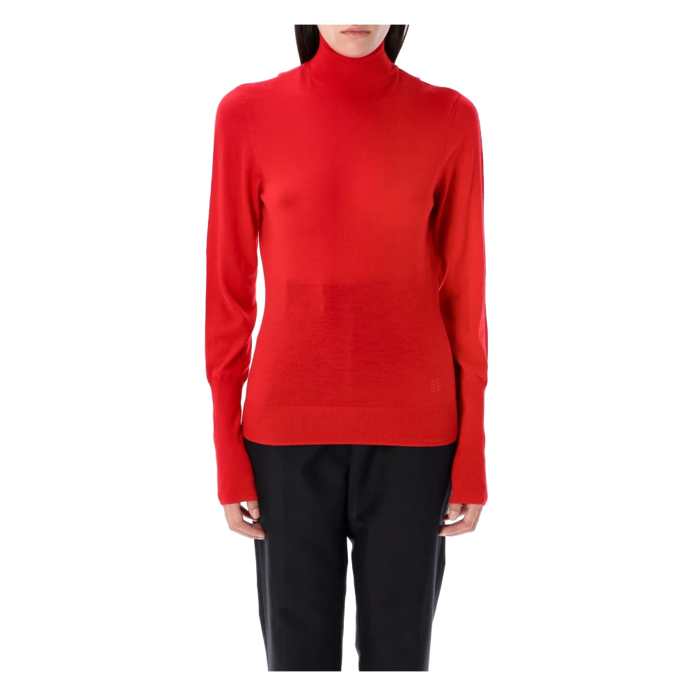 Givenchy Rode Gebreide Trui met Open Rug Red Dames