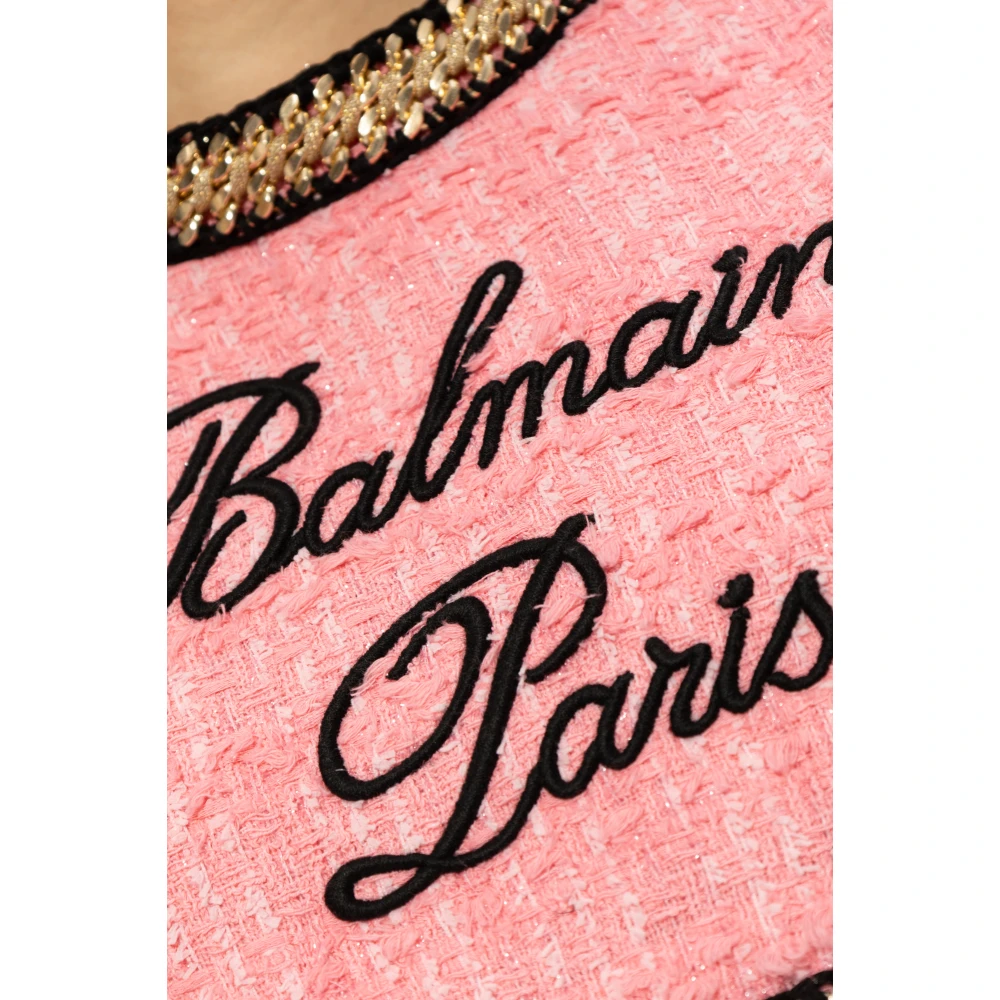 Balmain Tweed crop top Pink Dames