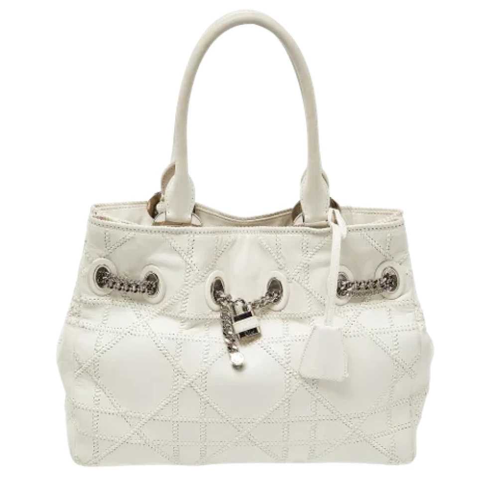 Dior Vintage Pre-owned Fabric totes White Dames