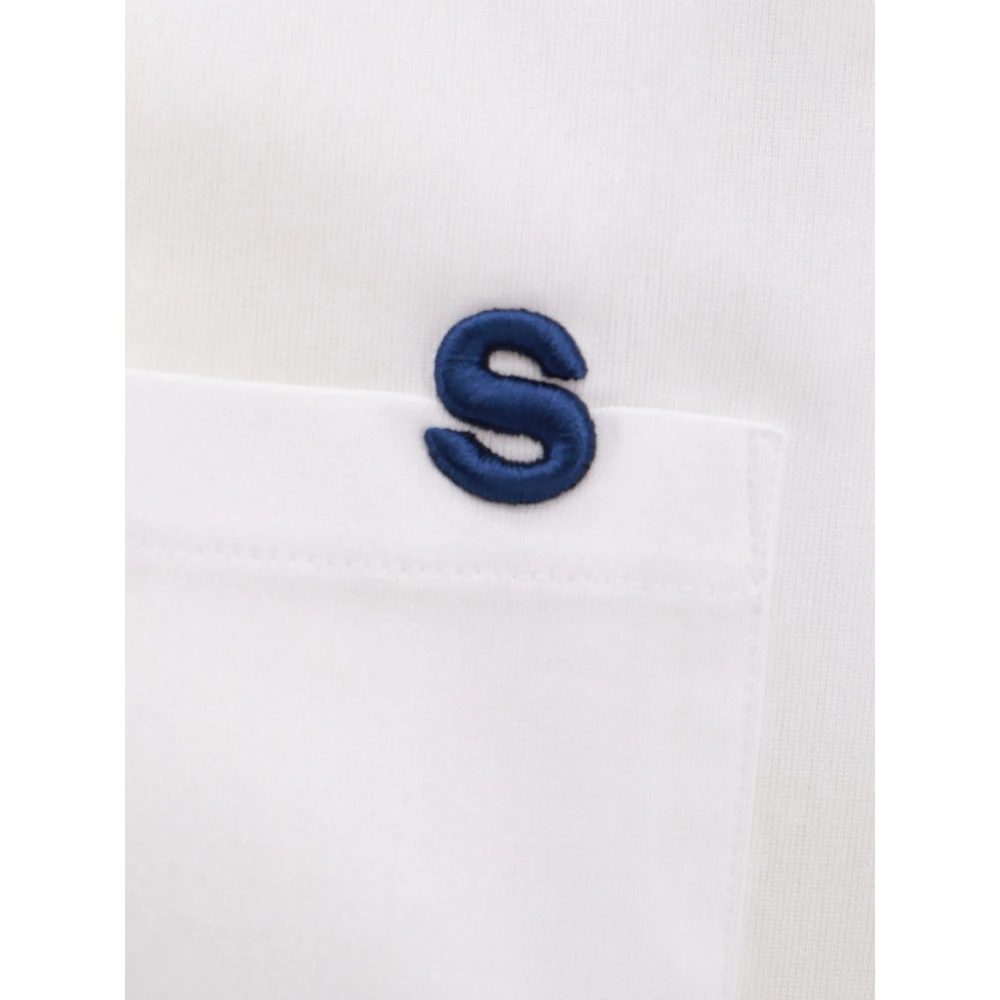 Sacai Geborduurd Monogram Katoenen T-Shirt White Dames