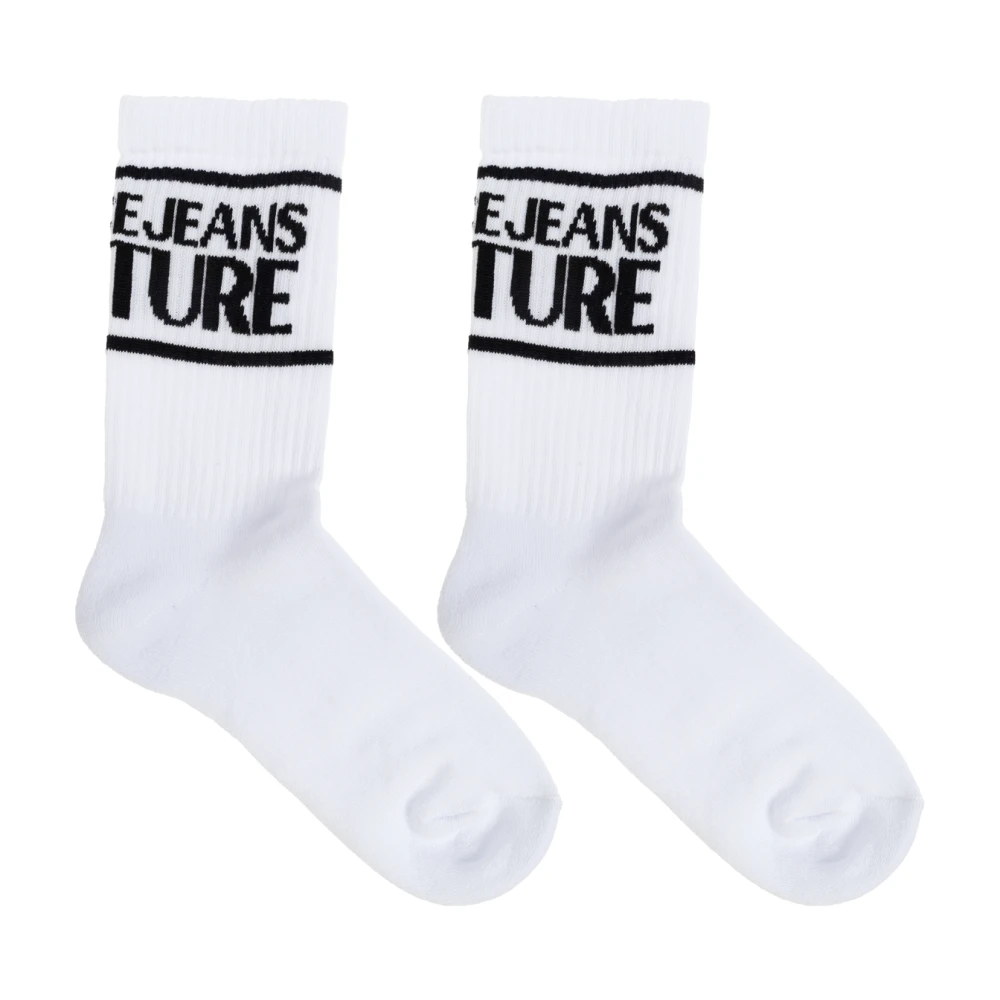 Versace Jeans Couture Katoenen sokken met logo White Dames