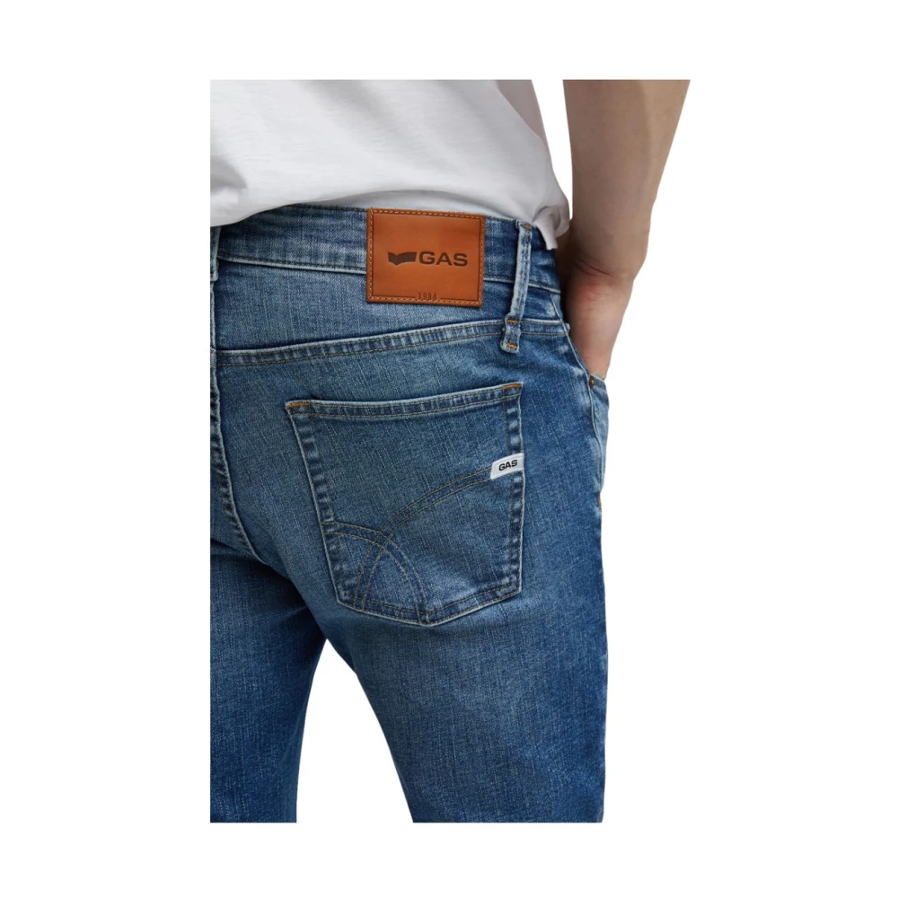 GAS Slim-fit Denim Broek Blue Heren