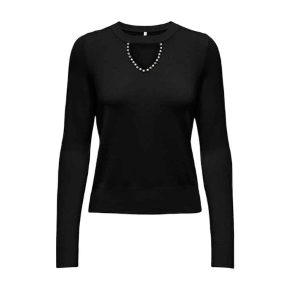 Only Women's Black Long Sleeve Round Neck Knitwear