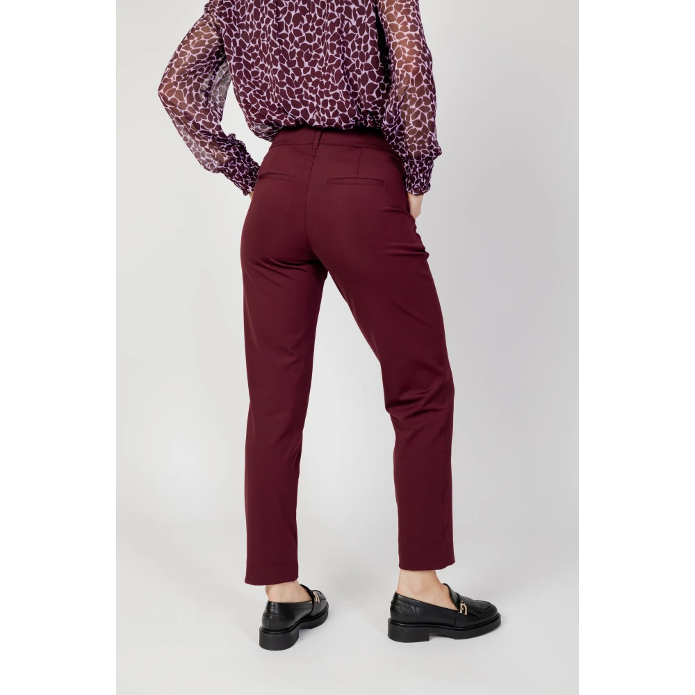 Street One Bordeaux Plain Broek Voorzakken Red Dames