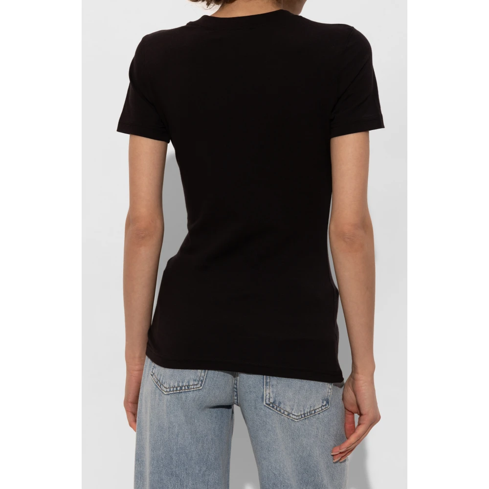 Versace Jeans Couture T-shirt met print en glinsterende applicaties Black Dames