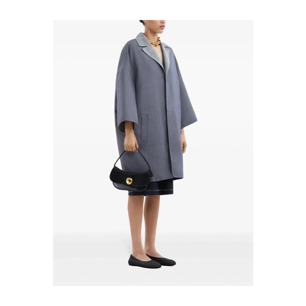 Marni Navy Wol Shift Jurk Blue Dames