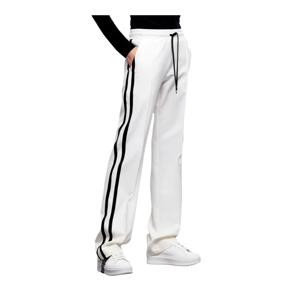 Gaëlle Paris Witte rechte broek met trekkoord White Dames