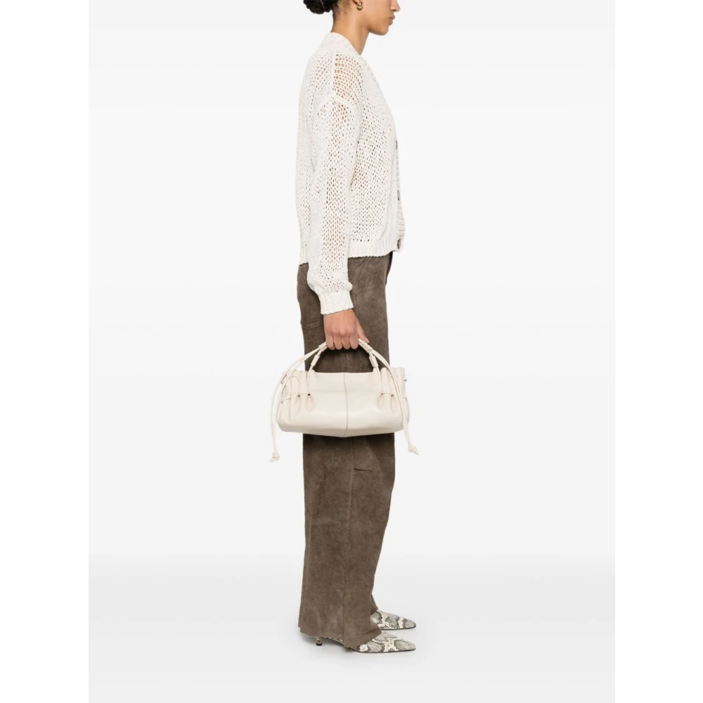 Hereu Beige Schoudertas met Magneetsluiting Beige Dames