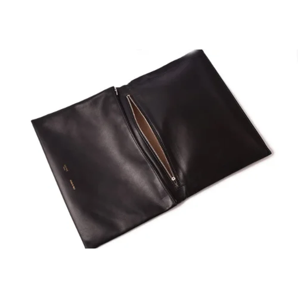 Celine Vintage Pre-owned Leather clutches Black Dames