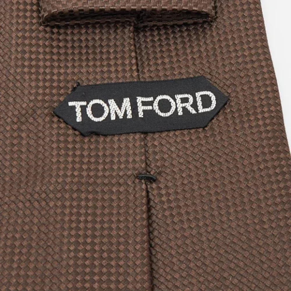 Tom Ford Pre-owned Silk home-office Brown Heren