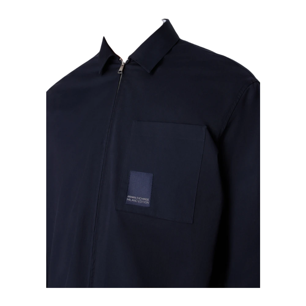 Armani Exchange Casual Shirts Blue Heren