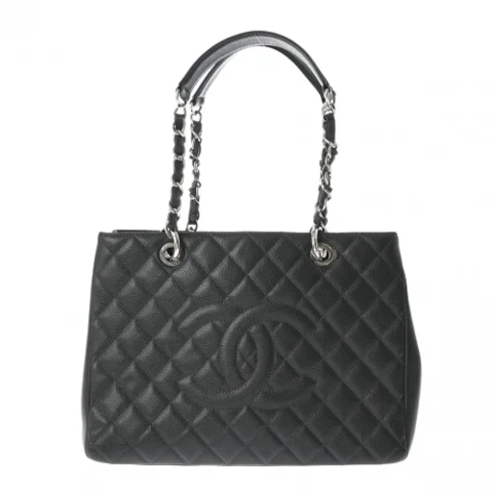 Chanel Vintage Pre-owned Leather totes Gray Dames