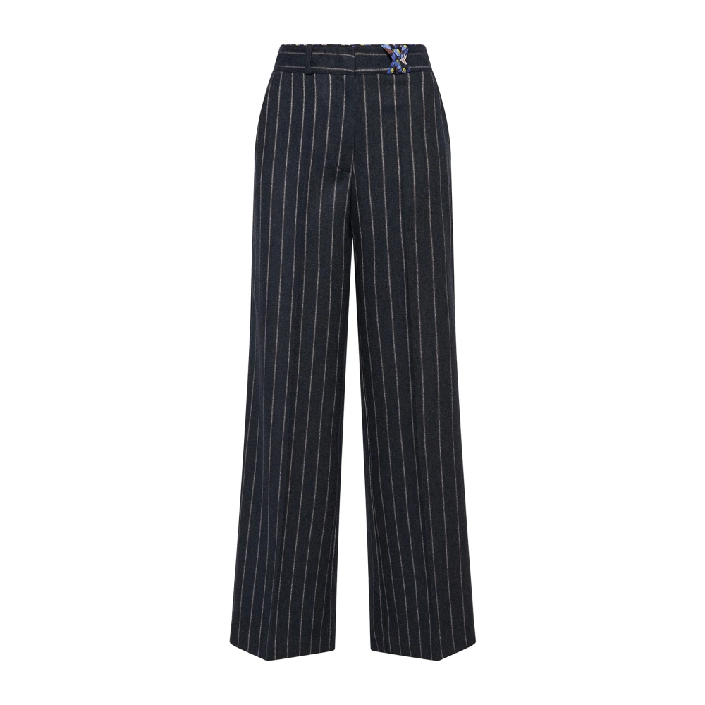 Maliparmi Gestreepte Broek Gray Dames