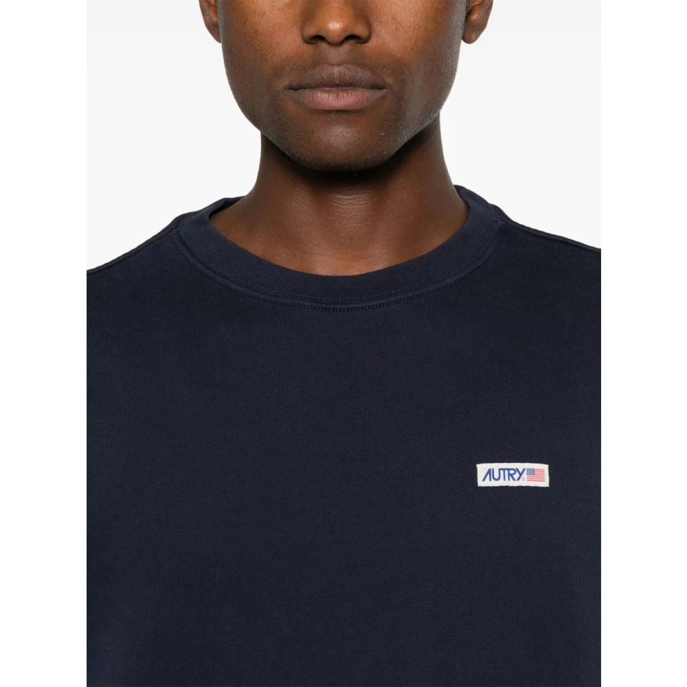 Autry Blauwe Sweatshirt Truien Breiwerk Blue Heren