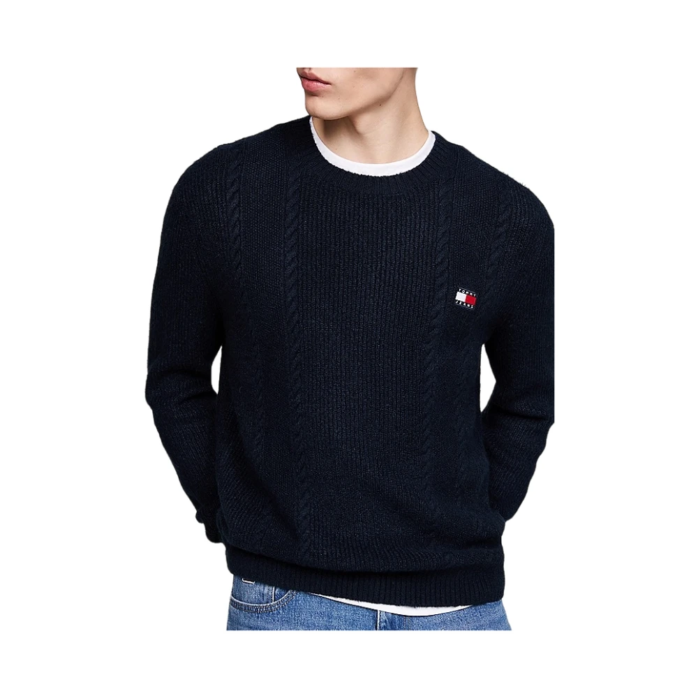Tommy Jeans Blauwe Klassieke Gebreide Trui Blue Heren