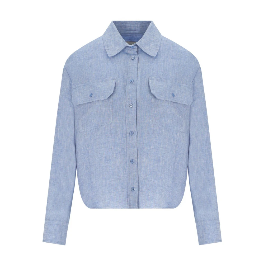 Weekend Max Mara Women's Blue Eureka Cropped Shirt - Shirts - S - Blouses & Shirts