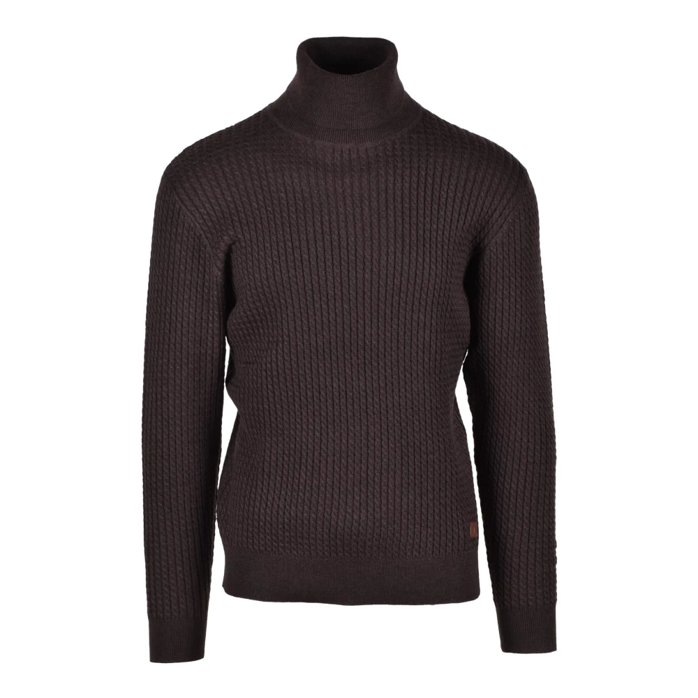 Gianni Lupo Stijlvolle Gebreide Trui Mix Brown Heren