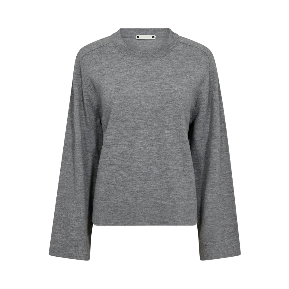 Co'Couture Grijze Melange Gebreide Trui Gray Dames
