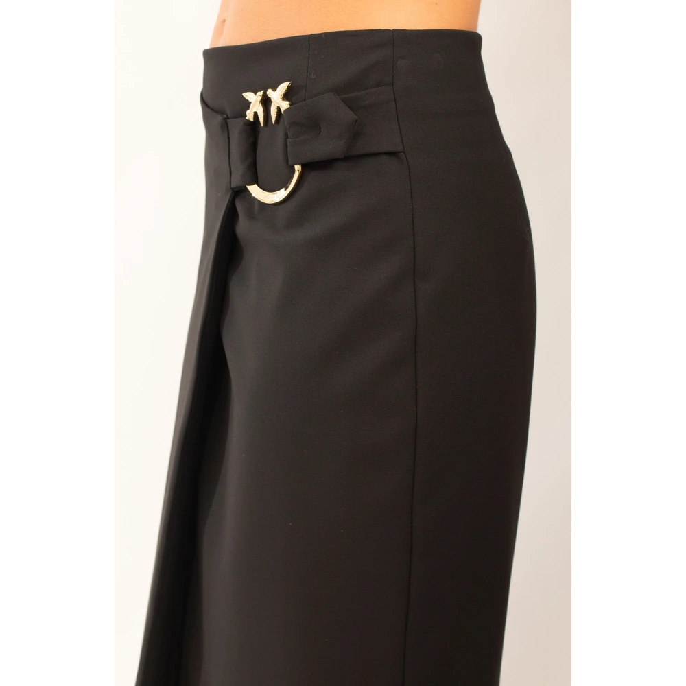 pinko Elegante Longuette Rok in Zwart Black Dames