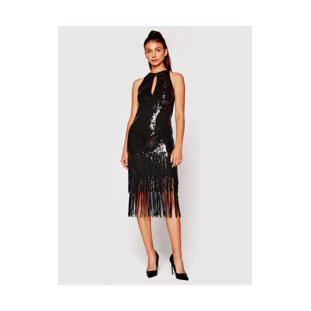 pinko Zwart Paillettenjurk Black Dames
