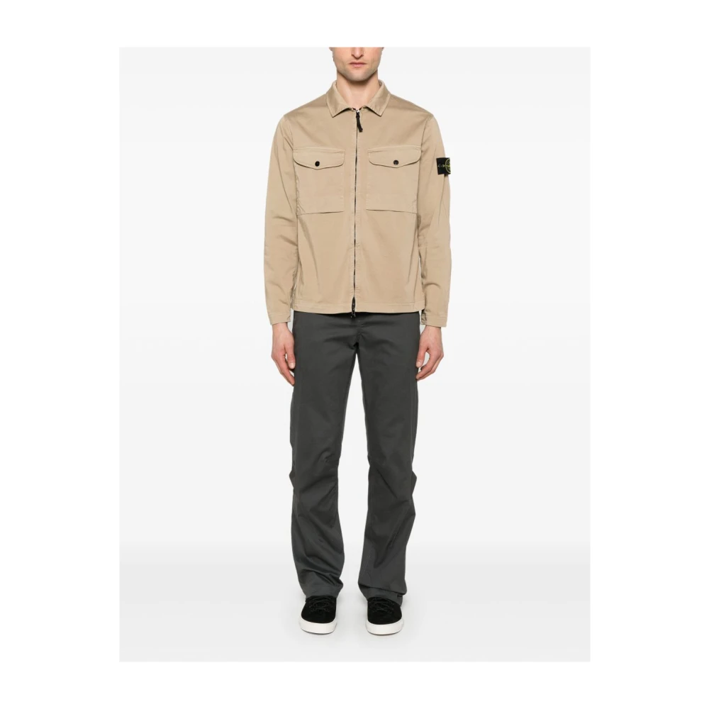 Stone Island Casual Overhemden Collectie Beige Heren