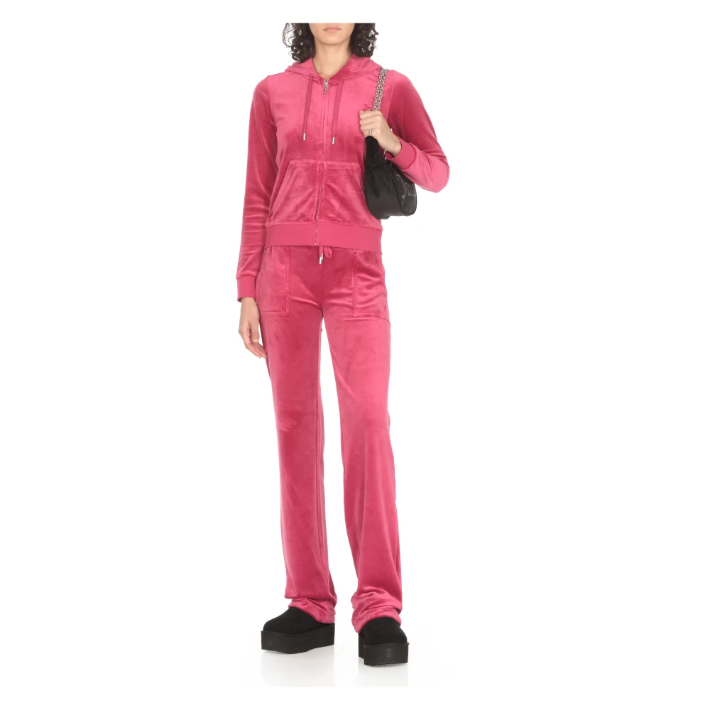Juicy Couture Zwarte Velvet Schoudertas met Strass Logo Black Dames