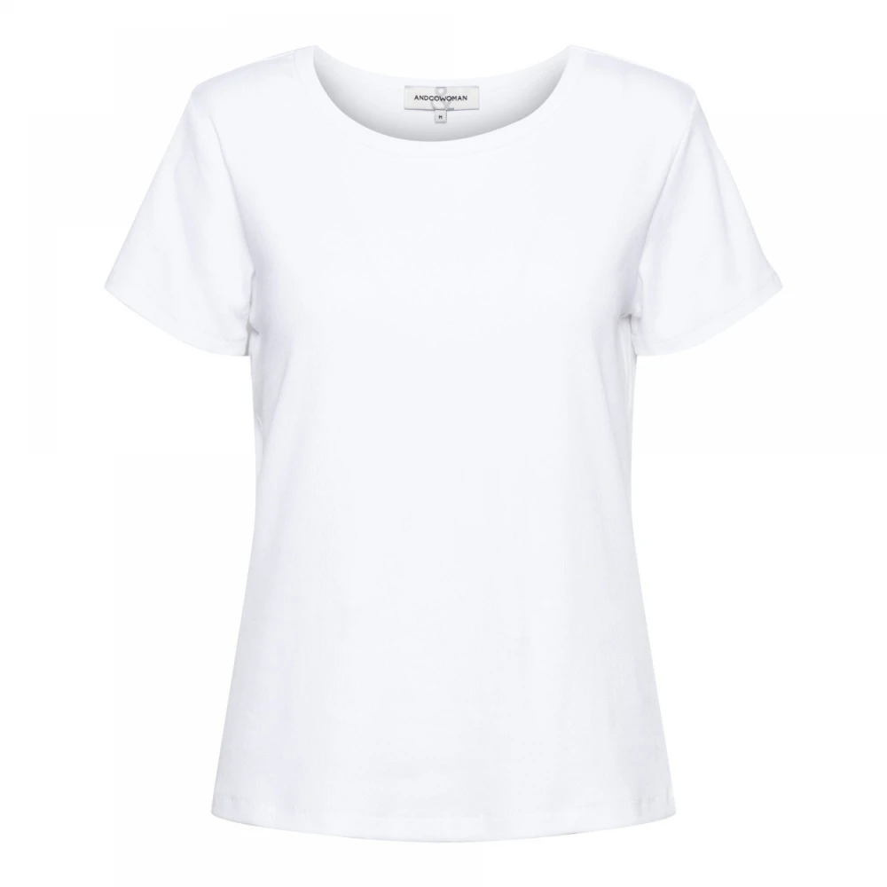 &Co Woman Rib Basic T-shirt met korte mouwen White Dames