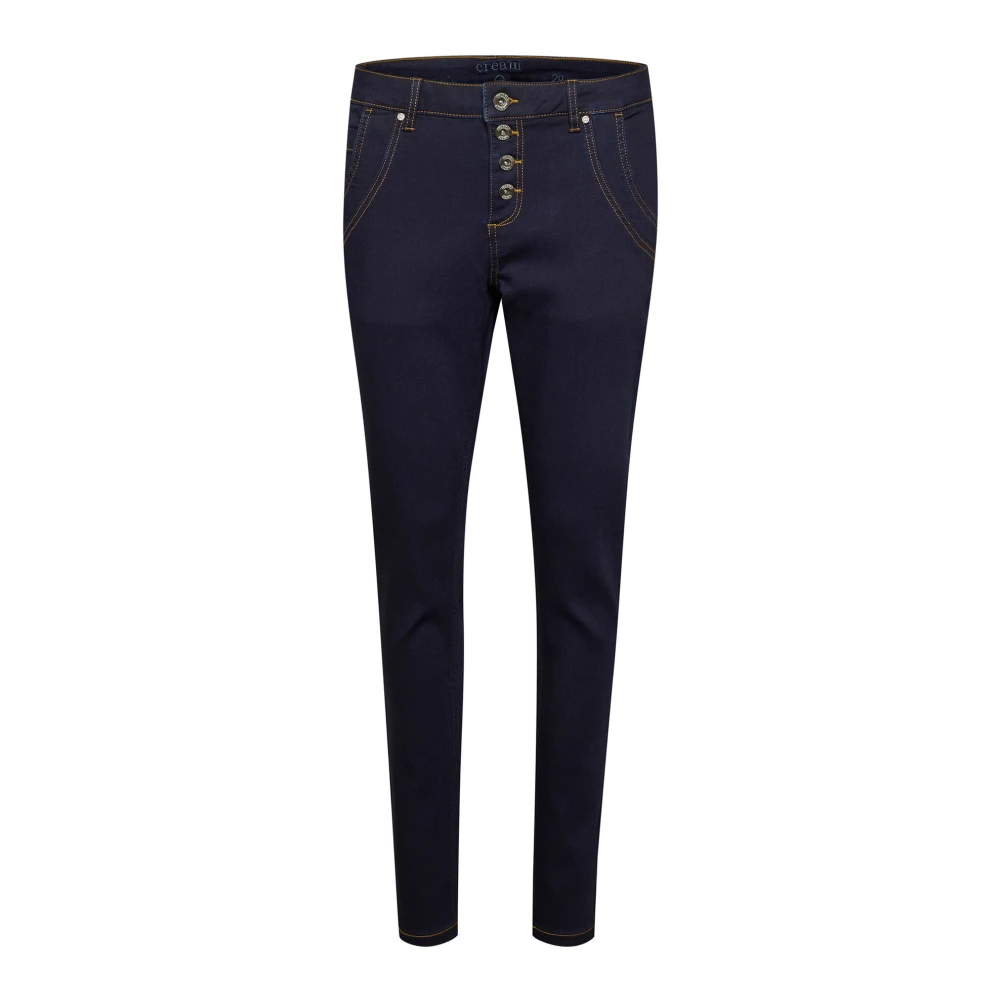 Cream Skinny Jeans Blue Dames