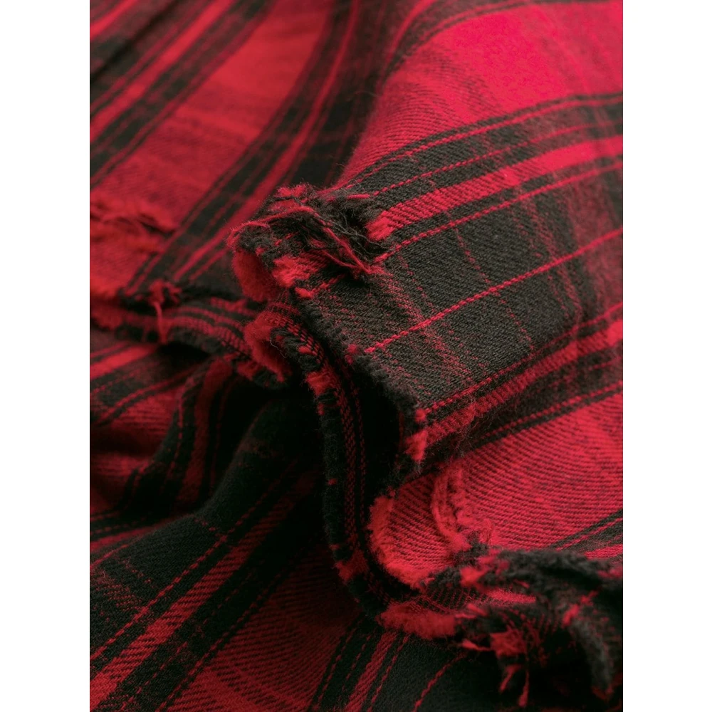 Marcelo Burlon Rood Wit County Check Shirt Red Heren