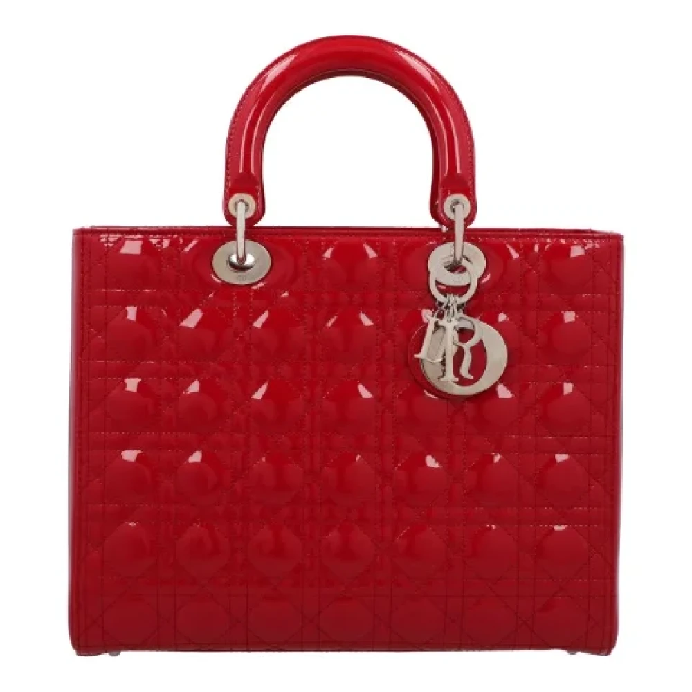 Dior Vintage Pre-owned Leather handbags Red Dames