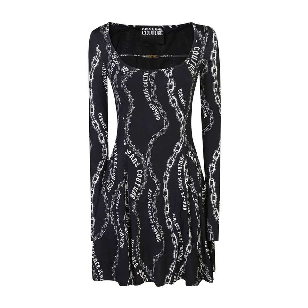 Versace Jeans Couture Zwarte Korte Jurk voor Vrouwen Black Dames