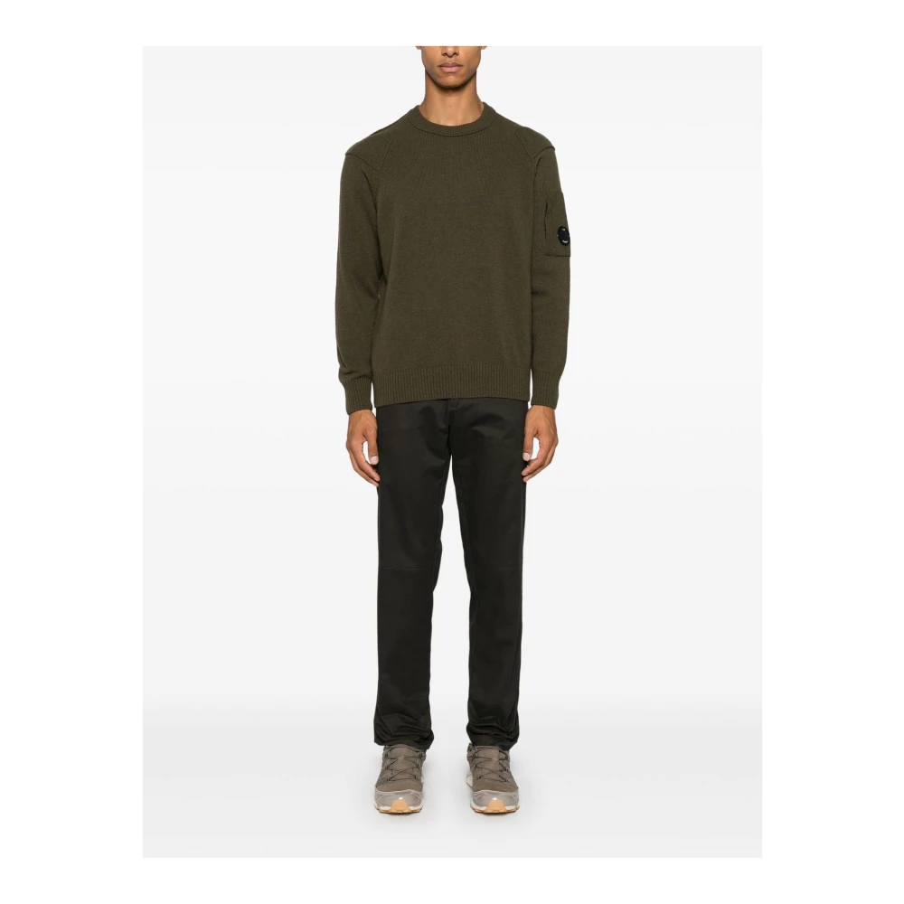 C.P. Company Groene Lamswollen Crewneck Trui Green Heren